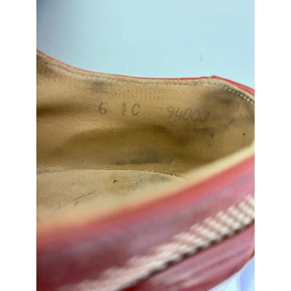 Vintage Spectator Oxford Shoes Mens 6C Brown Leather Mesh Two Tone Cap‎ Toe